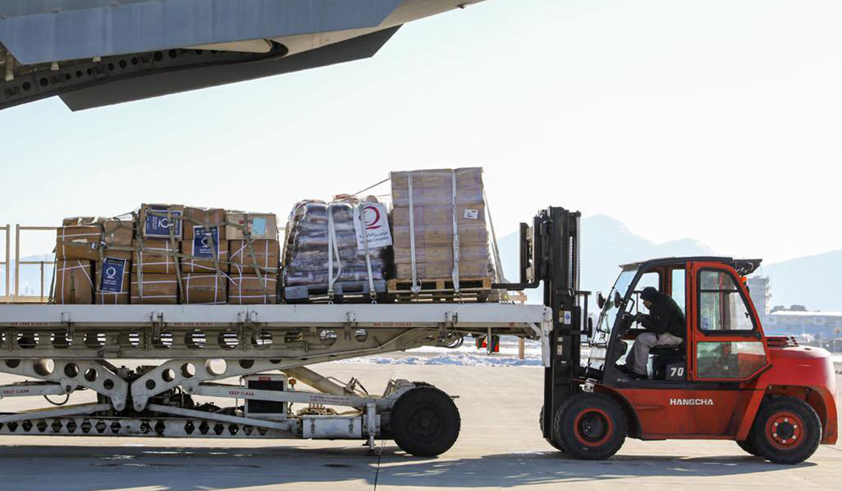 Qatari Plane Carrying Humanitarian Aid Arrives in Kabul